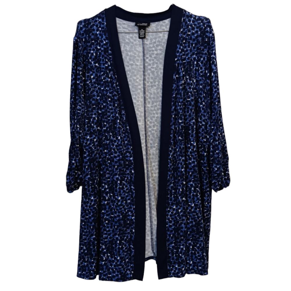 CATHERINES (ANYWEAR) Soft Knit Long Open Jacket Cardigan 2X Office Career Work